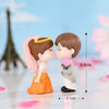 Romantic Kissing Couple Miniature Figurines - Set of 2