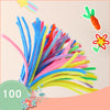 100 Pcs Multicolored Pipe Cleaners Set - Flexible Chenille Stems for DIY Arts & Crafts