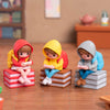 Miniature Student Gamer Figurine - Cute Resin Kids Sitting on Books