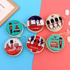 London Theme Round Zipper Coin Pouch