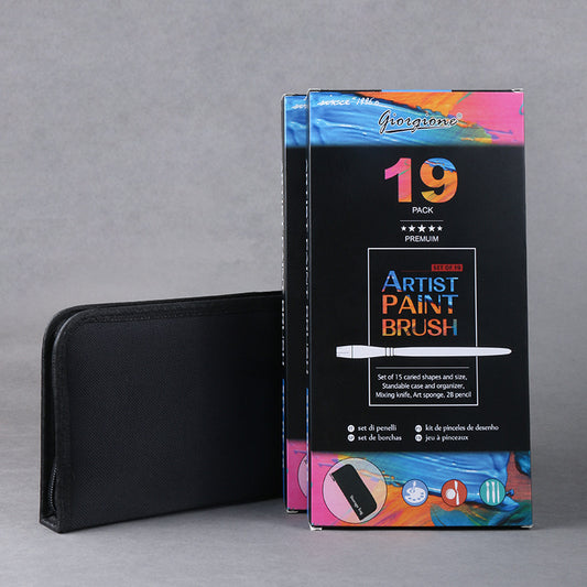 19-Piece Premium Artist Paint Brush Set
