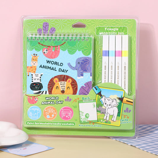 Fun & Creative 4-Color Watercolor Pen Painting Book