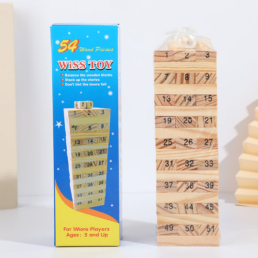 Numbered Wooden Stacking Tower Game