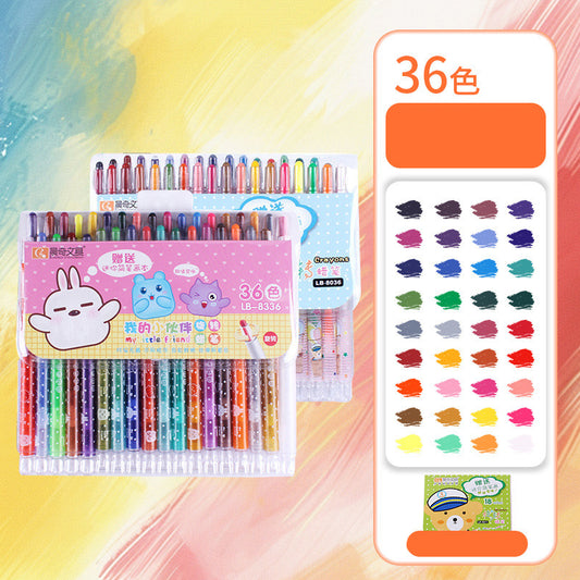 36-Color Deluxe Rotating Crayon Set - Silky Smooth