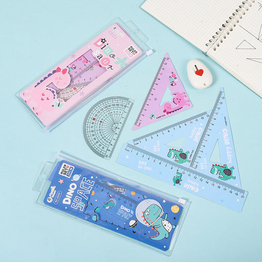 Dino Space Geometry Ruler Set of 4 Pcs | 20 Cm