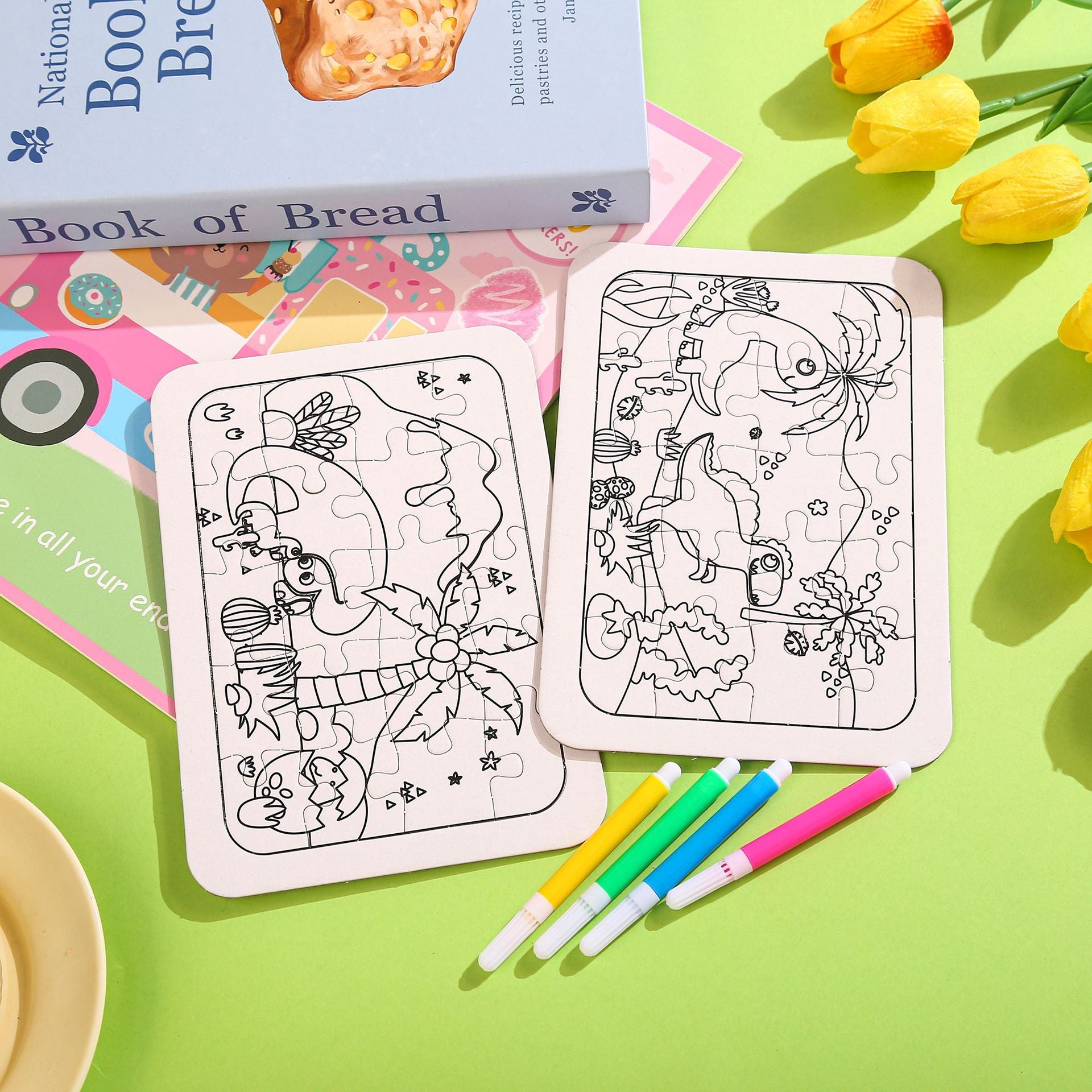 Color and Solve Puzzle Set – DIY Activity for Children