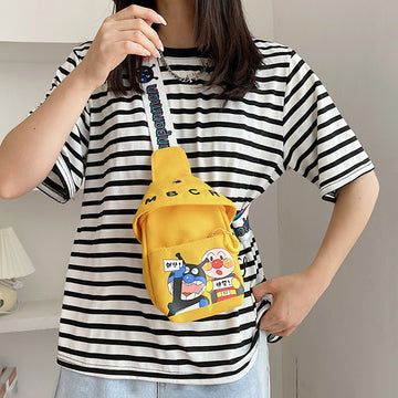 Trendy Cartoon Chest Bag | Travel-Friendly Canvas Sling Bag
