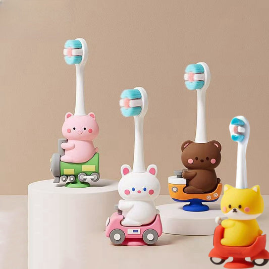 Adorable Cartoon Animal Car Kids Toothbrush