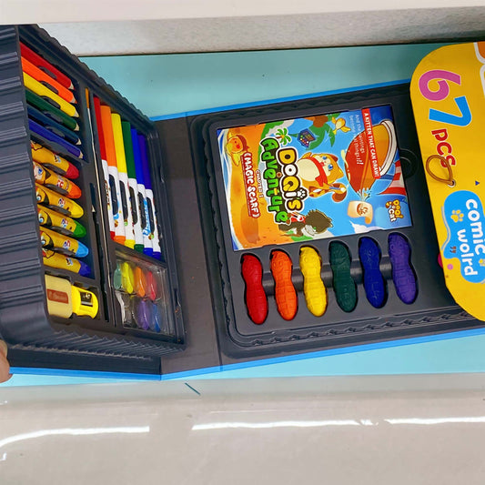 67 Pcs Wonder Bag Art Kit – Kids Comic World Drawing Set