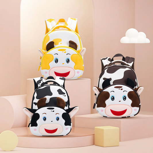 Cute 3D Cow Kids School Bag | Lightweight Toddler Backpack