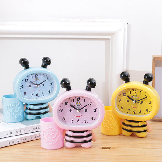 Honey Bee Mini Clock with Pen Holder