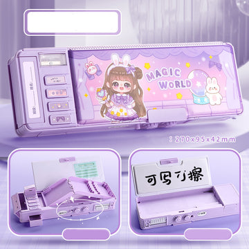 Magic World Lock & Store! Large Capacity Multi-Layer Pencil Case
