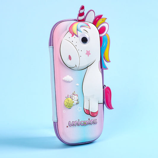 Colorful 3D EVA Unicorn Pencil Case – Tough & Travel-Friendly