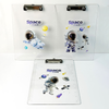 Space Exam Pad |Acrylic Clipboard with Ruler