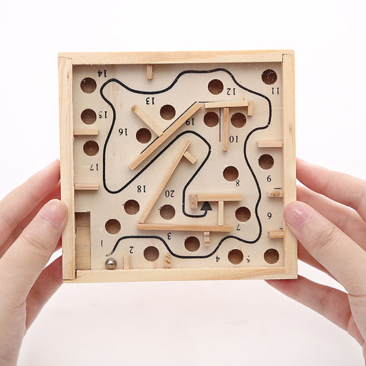 Wooden Maze Ball Game Classic Skill & Focus Puzzle Toy