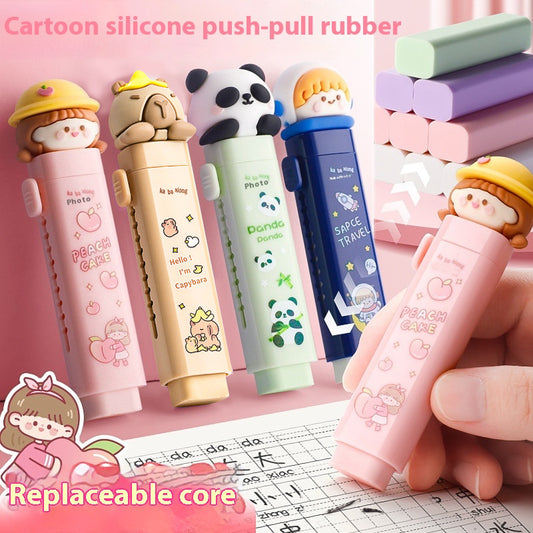 Cartoon Push Pull Sliding Retractable Eraser | Adorable & Handy