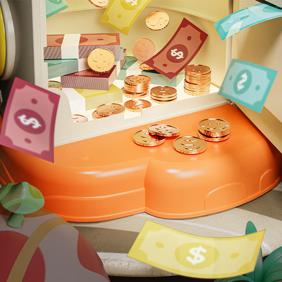 Adorable mushroom toy houses in pastel colors with rabbit, bear, and lion figures, perfect for imaginative play.