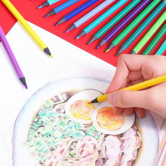 12 Color Pencils in Barrel 🖍️ – Bright, Smooth & Fun