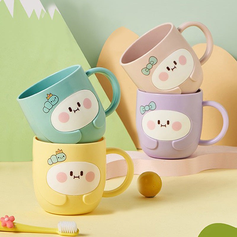 Pastel cartoon toothbrush cup for kids and couples