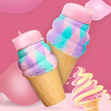 500ml Collapsible Silicone Ice Cream Water Bottle for Kids | BPA Free