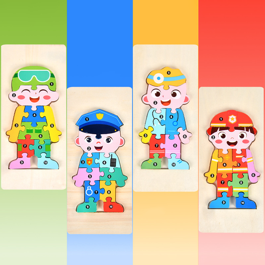 Learn & Play Cartoon Wooden Puzzle for Kids