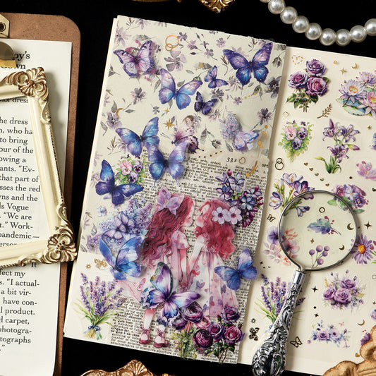 Aesthetic Floral & Butterfly Scrapbook Decor Stickers