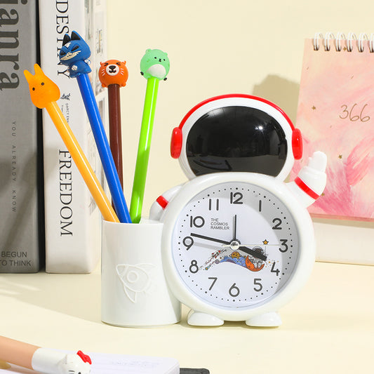 Space Astronaut Alarm Clock with Pen Holder