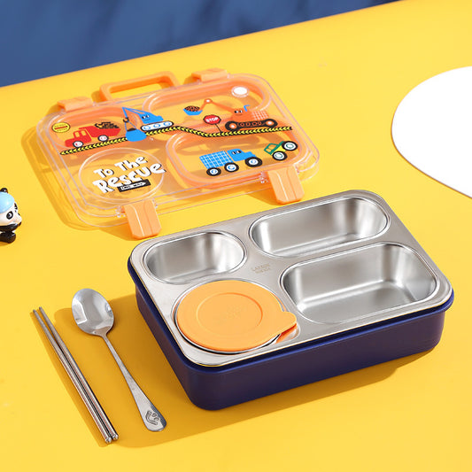 Organize Your Meals with Stainless Steel 4-Grid Lunch Box | 800ml + 150ml