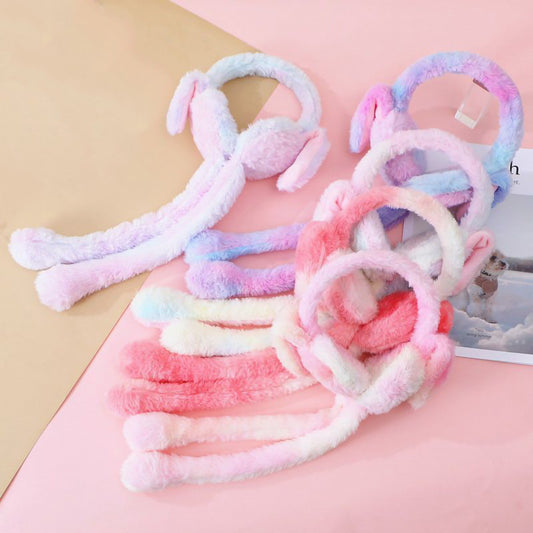 Plush Winter Moving Bunny Ear Earmuff