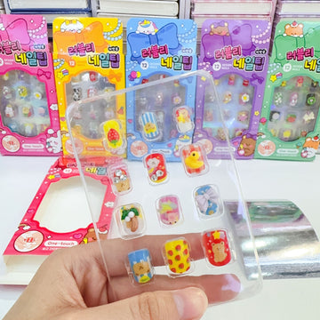 Kids' Press-On Decorative Nails Tips Pack of 12