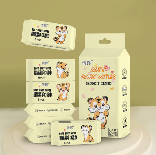 Cute Animal Compact, Soft & Refreshing Cleaning Wipes