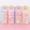 Kawaii resin hair clip and ring jewelry set for girls in pastel colors.
