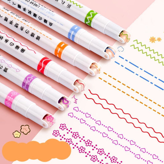 6-in-1 Pattern Roller Linear Color Pen