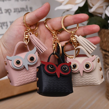 Stylish Owl Coin Pouch Keychain