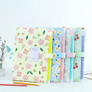 A4 6-Pocket Flower File Folder – Stylish & Spacious