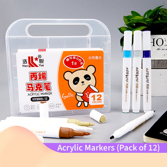 Vibrant Acrylic Markers (Pack of 12)