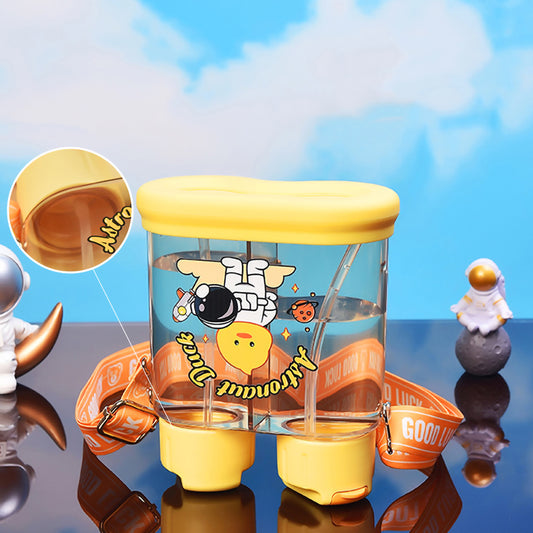 640ml Dual Compartment Straw Sipper Bottle
