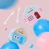 Pastel House Lunch Box with Spoon & Fork