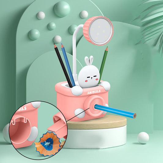 3-in-1 Kids USB Rechargeable 🌙 | Night Lamp + Sharpener + Pen Stand