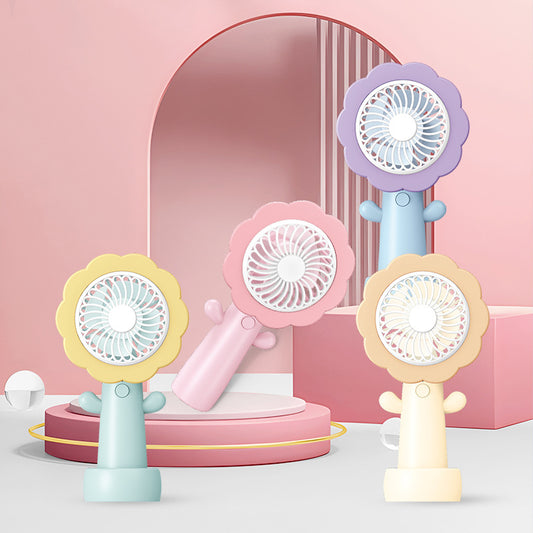 Flower Style USB Rechargeable 3-Speed Handheld Fan