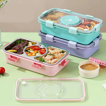 Personalized Stainless Steel 3-compartment Lunch Box with Bowl