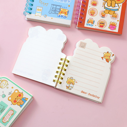 Bear Smile Day Die-Cut Mini Spiral Diary