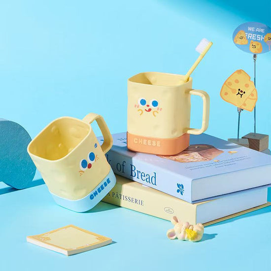 Creative cheese mug for kids, couples, and home bathroom use