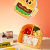 Kids food-grade burger lunch container with dual-section design
