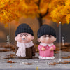 Miniature Elderly Couple Figurine Set