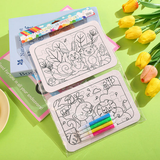 DIY Coloring Jigsaw Puzzles for Kids