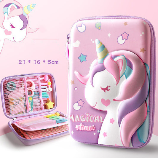3D Unicorn EVA Pencil Case – Large Storage & Super Cute