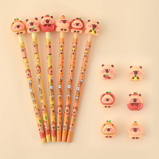 Capybara 3D Head Pencil Set