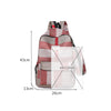 Large Capacity Casual Plaid School Bag with Detachable Pouch