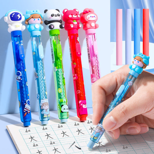 Fun & Functional 3D Push-Pull Sliding Pen-Shaped Erasers